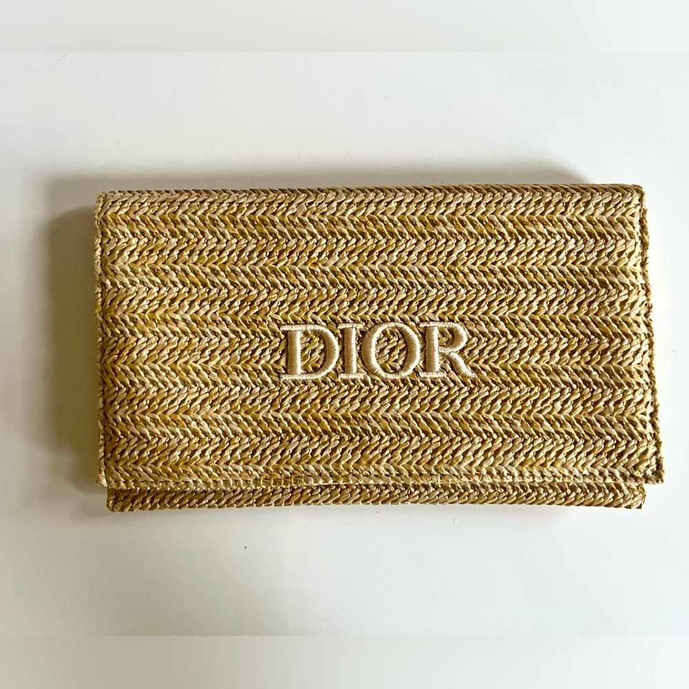 Dior 2023 Summer Limited Edition Rattan Beige Cosmetic Pouch